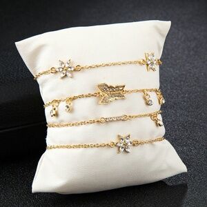 Butterfly Marquise Emerald Crystal Bracelet Set